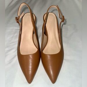 Amazon Tan Pointed Slingback Heels